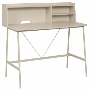 Mid.you Schreibtisch, Beige, Metall, Holzwerkstoff, rechteckig, 55x106x115 cm, Kabeldurchlass, Arbeitszimmer, Schreibtische, Bürotische
