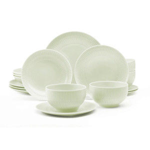 Seltmann Weiden Kombiservice Amina, Salbeigrün, Keramik, 16-teilig, 980 ml, Essen & Trinken, Geschirr, Geschirr-Sets, Kombiservice