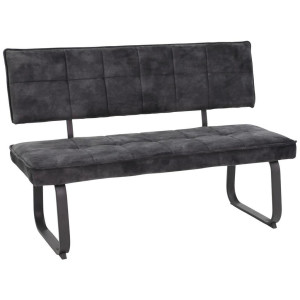 Carryhome Sitzbank, Anthrazit, Metall, 140x93x62 cm, Typenauswahl, mit Rückenlehne, Esszimmer, Bänke, Sitzbänke