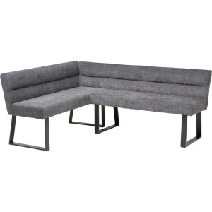 Livetastic Eckbank, Dunkelgrau, Metall, Textil, 5-Sitzer, L-Form, 190x150 cm, Esszimmer, Bänke, Eckbänke