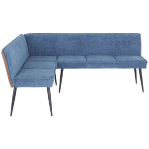 Mid.you Eckbank, Blau, Braun, Metall, Textil, 5-Sitzer, L-Form, 194x154 cm, Esszimmer, Bänke, Eckbänke