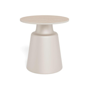 Mid.you Couchtisch Santorini, Grau, Beige, Metall, Keramik, rund, 45x47.5x45 cm, Wohnzimmer, Wohnzimmertische, Couchtische, Couchtische Keramik