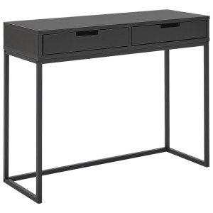 Novel Konsolentisch, Grau, Schwarz, Metall, Holzwerkstoff, 2 Schublade(n) Schubladen, rechteckig, eckig, 36x77x100 cm, Bsci, einfacher Aufbau,