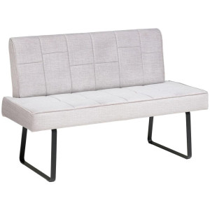 Mid.you Sitzbank, Hellgrau, Metall, Textil, 3-Sitzer, 140x88x62 cm, Esszimmer, Bänke, Sitzbänke