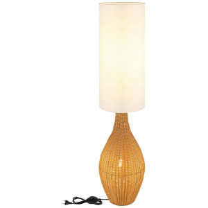 Novel Stehleuchte, Braun, Metall, Textil, 125 cm, Fußschalter, Lampen & Leuchten, Innenbeleuchtung, Stehlampen, Stehlampen