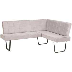Mid.you Eckbank, Hellgrau, Metall, Textil, 3-Sitzer, L-Form, 190x150 cm, Esszimmer, Bänke, Eckbänke