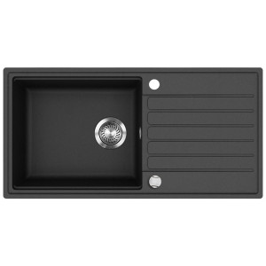 Visiona Spüle Tila, Schwarz, Stein, 86x19x43.5 cm, Küchen, Küchenausstattung, Küchenspülen, Granitspüle