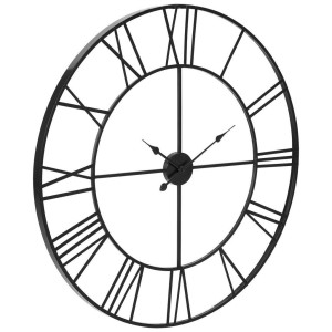 Mid.you Wanduhr, Schwarz, Metall, 96x96x3 cm, Bsci, Dekoration, Uhren, Wanduhren