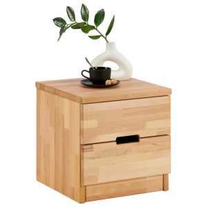 Mid.you Nachtschrank, Holz, Kernbuche, massiv, 2 Schublade(n) Schubladen, 40x40x40 cm, Holzmöbel, Holztische, Nachttische Holz