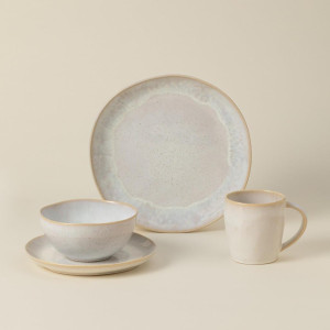 Costa Nova Kombiservice Eivissa, Creme, Keramik, 4-teilig, 440 ml,670 ml, Handmade in Europe, Essen & Trinken, Geschirr, Geschirr-Sets, Kombiservice