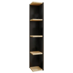 Mid.you Eckregal Honsa, Anthrazit, Honigeiche, Holzwerkstoff, 3 Fächer, 15x97x17 cm, stehend, Wohnzimmer, Regale, Eckregale