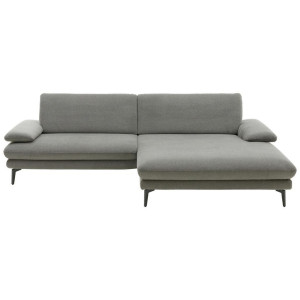 Dieter Knoll Collection Dieter Knoll Ecksofa, Grau, Metall, Ottomane rechts, L-Form, 284x184 cm, Fußauswahl, Stoffauswahl, Sitzqualitäten,
