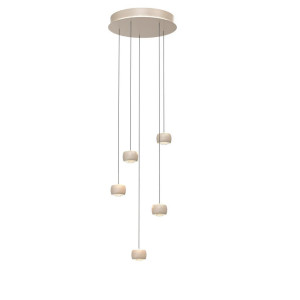 Led-Hängeleuchte Quiberon, Sand, Metall, rund,rund, warmweiß, 180 cm, RoHS, 3-fach schaltbar, Backlight-Effekt, Lampen & Leuchten, Innenbeleuchtung,