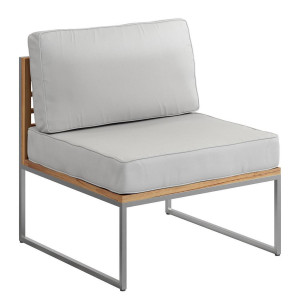 Ambia Garden Loungesessel Teak, Edelstahl, Holz, Textil, Teakholz, Hartholz, Füllung: Polyester, 67x71x70 cm, Loungemöbel, Loungesessel