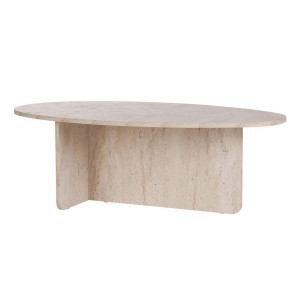 Mid.you Couchtisch, Creme, Holzwerkstoff, Holzoptik, Freiform, 40x65x120 cm, Wohnzimmer, Wohnzimmertische, Couchtische