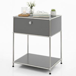Floordirekt Regal Concept Epure Mk-139, Grau, Metall, 50x65x40 cm, stehend, Wohnzimmer, Regale, Bücherregale