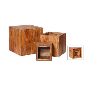 Ambia Home Dekosäulen-Set, Natur, Holz, Tanne, massiv, Fsc, Dekoration, Skulpturen & Dekoobjekte, Dekoobjekte