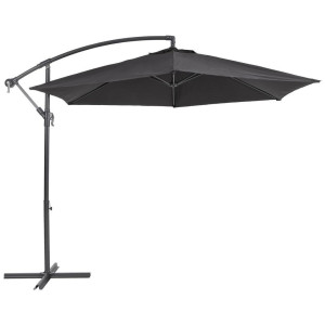 Ambia Garden Ampelschirm, Anthrazit, Schwarz, Textil, 300x300 cm, höhenverstellbar, UV-beständig, wetterfest, Sonnen- & Sichtschutz, Sonnenschirme,