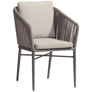 Ambia Garden Gartenstuhl, Graphit, Grau, Metall, Textil, Uni, Füllung: Schaumstoff, Rundrohr, 61x82x63 cm, stapelbar, gastro- und objekttauglich,