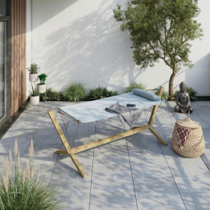 Ambia Garden Hängematte, Gelb, Hellgrau, Metall, Textil, 296x111x108 cm, Gartenmöbel, Hängematten