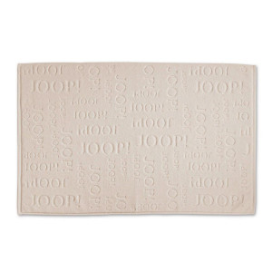 JOOP! Badteppich Repeat, Sand, Beige, Textil, Schriftzug, rechteckig, 45x65 cm, Made in Germany, für Fußbodenheizung geeignet, Badtextilien,