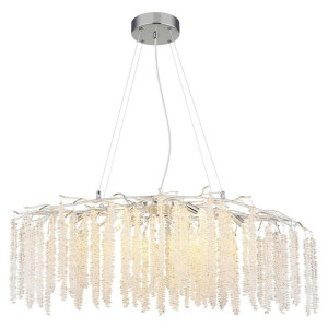 Collett's Monde Hängeleuchte, Klar, Alu, Chrom, Metall, Kunststoff, Glas, 40x120x100 cm, Lampen & Leuchten, Innenbeleuchtung, Hängelampen,