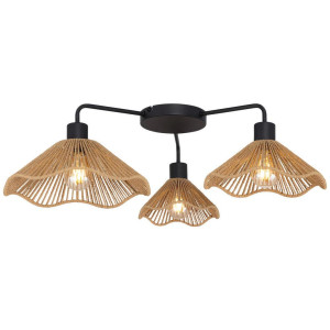 Collett's Monde Deckenleuchte, Natur, Schwarz, Metall, Papier, 21.5 cm, RoHS, CE, Lampen & Leuchten, Innenbeleuchtung, Deckenleuchten