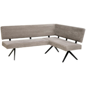 Livetastic Eckbank, Grau, Metall, Textil, 5-Sitzer, L-Form, 190x150 cm, Esszimmer, Bänke, Eckbänke