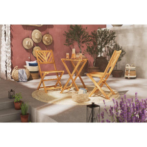 Ambia Garden Balkonset, Holz, Akazie, Hartholz, 57x57x74 cm, Stuhl klappbar, Balkonmöbel, Balkonmöbel-Sets