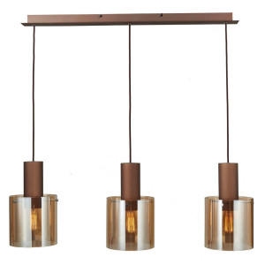 Dieter Knoll Collection Dieter Knoll Hängeleuchte, Bernstein, Metall, Glas, 20x120x90 cm, Lampen & Leuchten, Innenbeleuchtung, Leuchten nach Räumen,