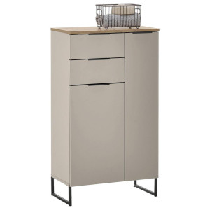Midischrank Denver, Eiche, Kaschmir, Metall, 3 Fächer, 2 Schublade(n) Schubladen, 60x106x32 cm, Typenauswahl, Beimöbel erhältlich, stehend,