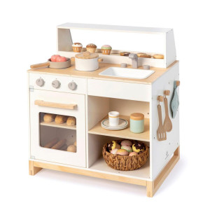 Musterkind Kinderküche Prunus, Natur, Weiß, Holz, Holzwerkstoff, 46x67x62 cm, EN 71, CE, FSC 100%, Spielzeug, Kinderspielzeug, Kinderküchen
