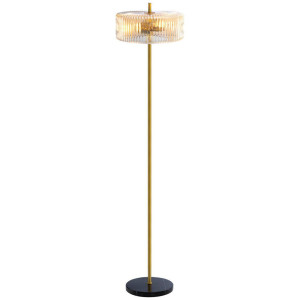 Collett's Monde Stehleuchte, Gold, Metall, Glas, Abstraktes,Abstraktes, 145 cm, RoHS, CE, Fußschalter, Lampen & Leuchten, Innenbeleuchtung,