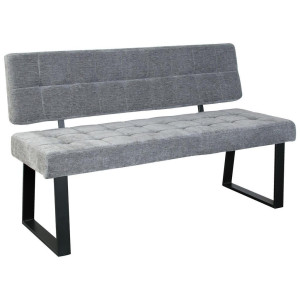 Livetastic Sitzbank, Hellgrau, Metall, Textil, 2-Sitzer, 140x85x56 cm, Esszimmer, Bänke, Sitzbänke