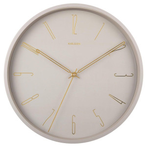 Karlsson Wanduhr Belle, Grau, Gold, Metall, 35x35x4 cm, Dekoration, Uhren, Wanduhren