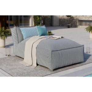 Ambia Garden Loungesofa, Grau, Textil, 1-Sitzer, 95x80x175 cm, wetterbeständig, regenabweisend, lichtecht, Loungemöbel, Outdoorsofas