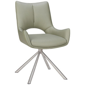 Carryhome Stuhl, Grün, Edelstahl, Metall, Textil, Drehkreuz, 57x85.5x62 cm, Typenauswahl, Sitzfläche 360° drehbar, inklusive Armlehnen, Esszimmer,