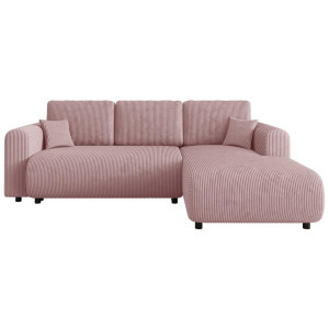 Xora Ecksofa, Rosa, Kunststoff, 3-Sitzer, Füllung: Schaumstoffflocken, seitenverkehrt montierbar, L-Form, 260x200 cm, Stoffauswahl, Liegefunktion,