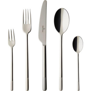 Villeroy & Boch Besteckset Ella satiniert, Edelstahl, Metall, 30-teilig, 27x5x42 cm, ergonomischer Griff, Hohlheftmesser, Essen & Trinken, Besteck,
