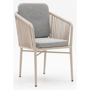 Acamp Gartenstuhl, Champagner, Beige, Metall, Textil, Uni, Füllung: Schaumstoff, Rundrohr, 61x82x63 cm, stapelbar, gastro- und objekttauglich,