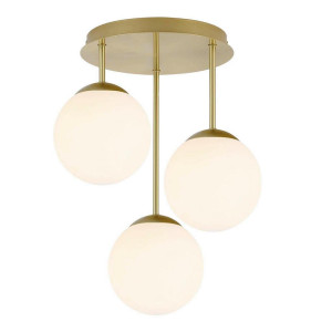 Novel Hängeleuchte, Weiß, Gold, Metall, Glas, rund,rund, 41.5 cm, RoHS, CE, Lampen & Leuchten, Innenbeleuchtung, Hängelampen, Pendelleuchten