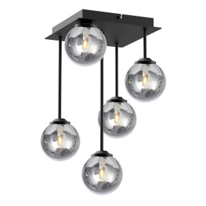 Novel Hängeleuchte, Schwarz, Metall, Glas, rund,rund, 25.5x41x25.5 cm, RoHS, CE, Lampen & Leuchten, Innenbeleuchtung, Hängelampen, Pendelleuchten