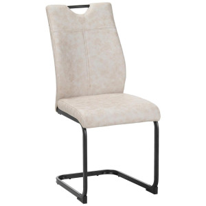 Xora Schwingstuhl, Schwarz, Beige, Metall, Textil, C-Form, 43x97x57 cm, Esszimmer, Stühle, Esszimmerstühle, Schwingstühle