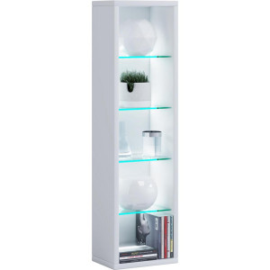 Mid.you Regal, Weiß, Holzwerkstoff, 4 Fächer, 21x77x14 cm, Wohnzimmer, Regale, Bücherregale