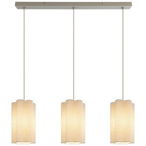 Novel Hängeleuchte, Beige, Metall, Kunststoff, Textil, Abstraktes,Abstraktes, 15x120x73.5 cm, RoHS, CE, Textilschirm, Lampen & Leuchten,