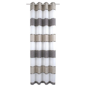Schmidt W. Gmbh Ösenschal Walter, Grau, Taupe, Textil, Streifen, 140x145 cm, Wohntextilien, Gardinen & Vorhänge, Fertiggardinen, Ösenschals