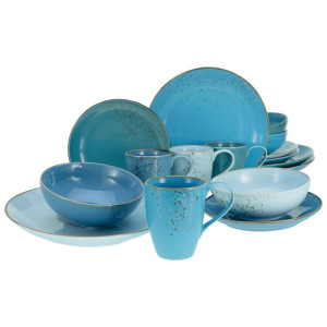 Creatable Kombiservice, Blau, Keramik, 16-teilig, 300 ml,400 ml, Essen & Trinken, Geschirr, Geschirr-Sets, Kombiservice