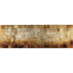 Monee Objektbild, Braun, Gold, Holz, Tanne,Tanne, Strukturen, rechteckig, 180x56 cm, handgemalt, 3D-Effekt, Bilder und Zubehör, Wandbilder,