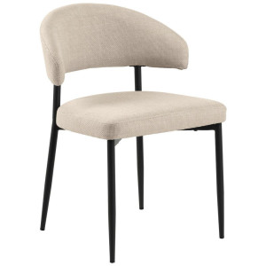 Mid.you Stuhl, Beige, Textil, rund, 56x77x55 cm, Esszimmer, Stühle, Esszimmerstühle, Vierfußstühle