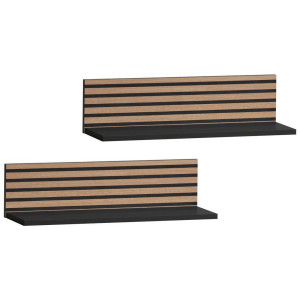 Mid.you Wandboard, Schwarz, Eiche, Holzwerkstoff, 60x15.7x17.3 cm, Küchen, Küchenmöbel, Küchenregale